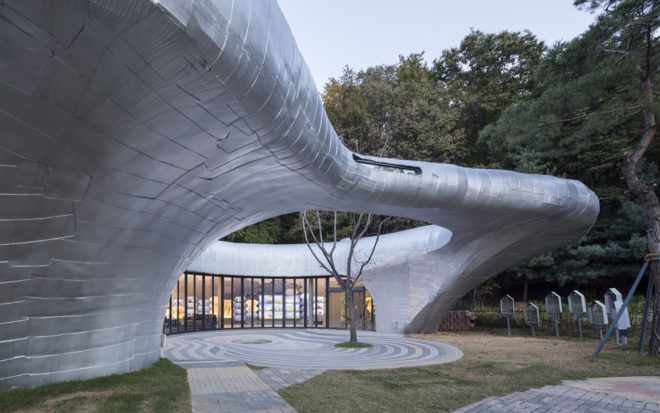 Pino Familia, Pinocchio, museum, Seoul, Moon Hoon, fairytale museum, green architecture, exhibition spaces, auditorium, inner courtyard