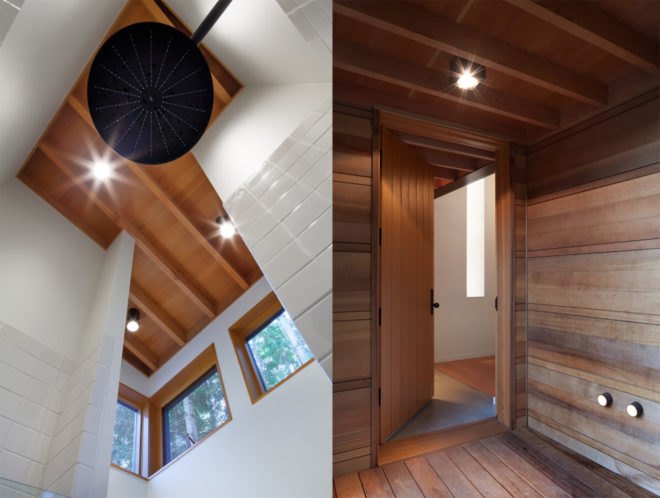 British Columbia Cabin, Rainforest Retreat by Agathom, Rainforest Retreat Architizer winner, artist studio in Vancouver Island, Vancouver Island cabin