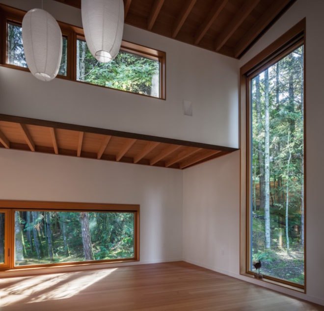 British Columbia Cabin, Rainforest Retreat by Agathom, Rainforest Retreat Architizer winner, artist studio in Vancouver Island, Vancouver Island cabin