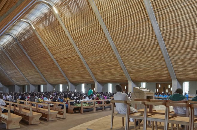 Kericho Cathedral, Kenya, John McAslan + Partners, timber, undulating roof, green architecture, natural ventilation, natural light, religious architecture, Cypress, timber