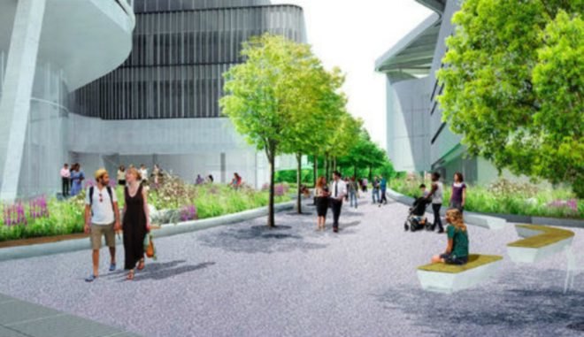 Cornell Tech, Verizon Executive Education Center and Hotel, roosevelt island, Snøhetta architects, passive house, sustainable design, urban design, nyc design, nyc passive house, landscape design, Cornell tech conference center, cornell tech hotel,