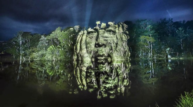 The Blood Forest by Philippe Echaroux, Surui tribe Amazon, Amazon deforestation art, art raising awareness about deforestation