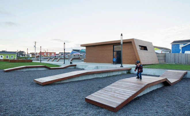 Place des Gens de Mer, Bourgeois / Lechasseur architectes, public space, gathering spaces, Canada, cedar, plywood building in Canada, revitalization, green architecture