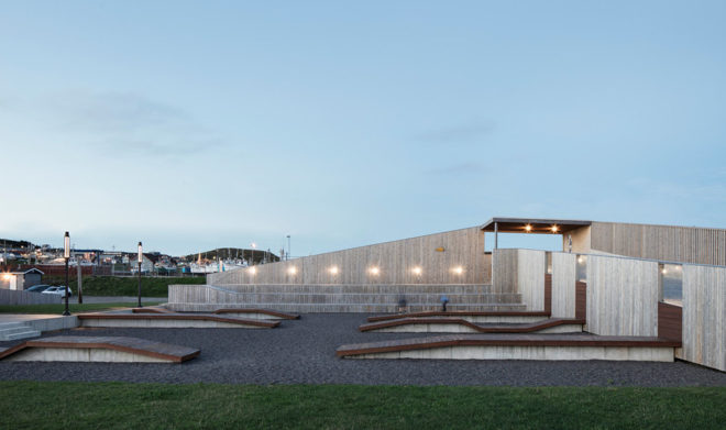Place des Gens de Mer, Bourgeois / Lechasseur architectes, public space, gathering spaces, Canada, cedar, plywood building in Canada, revitalization, green architecture