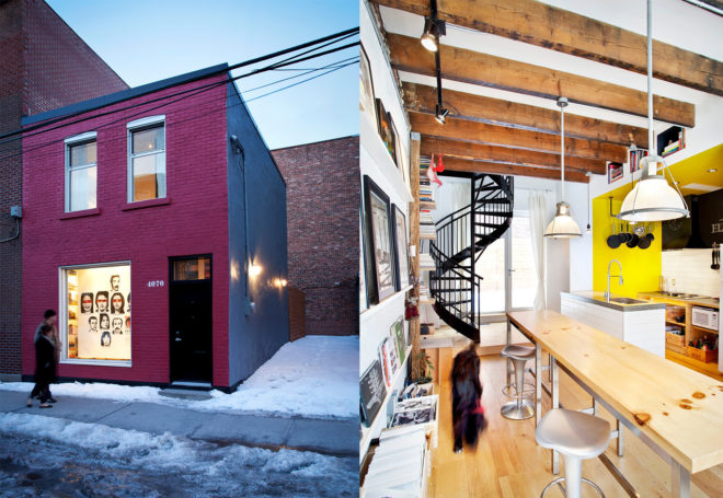 Tire Shop by Mark+Vivi, Mark+Vivi renovation, Tire Shop gallery in Canada, La Façade Art + Architecture, green renovation in Verdun, Verdun Tire Shop project, energy efficient renovation, live/work studio renovation, passive design tire shop