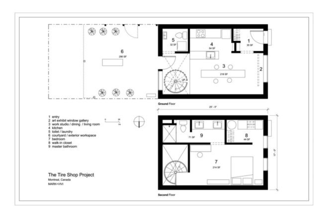 Tire Shop by Mark+Vivi, Mark+Vivi renovation, Tire Shop gallery in Canada, La Façade Art + Architecture, green renovation in Verdun, Verdun Tire Shop project, energy efficient renovation, live/work studio renovation, passive design tire shop