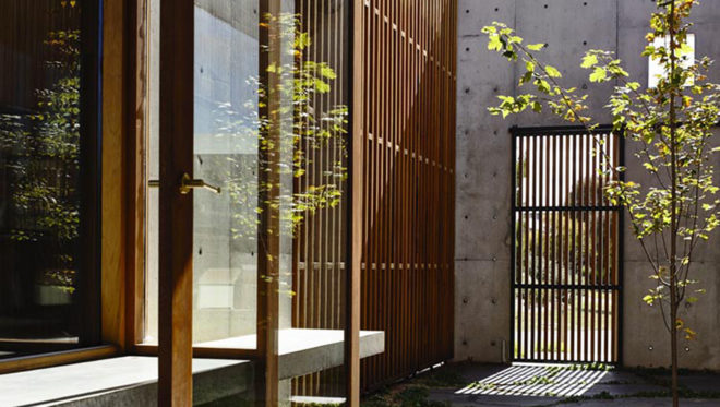 Torquay House, concrete, Victoria, courtyard, Australia, Auhaus Architecture, natural light, green roof, full-height glazing, timber, natural building materials