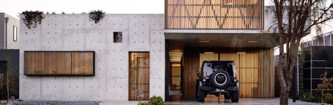 Torquay House, concrete, Victoria, courtyard, Australia, Auhaus Architecture, natural light, green roof, full-height glazing, timber, natural building materials