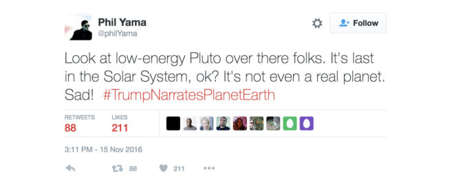 #TrumpNarratesPlanetEarth, Trump Narrates Planet Earth, TrumpNarratesPlanetEarth, Trump climate change, Trump environment, climate change, Planet Earth