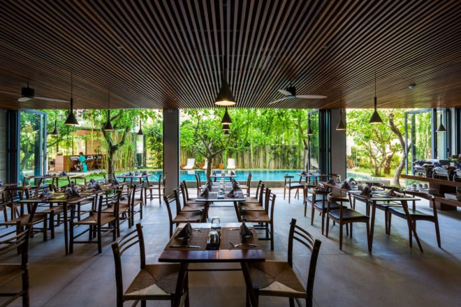vietnam, Vo Trong Nghia Architects, vtn architects, vtn, atlas hotel, swimming pool, live plants, green wall, living green wall, green facade, tropical plants, hotel amenities
