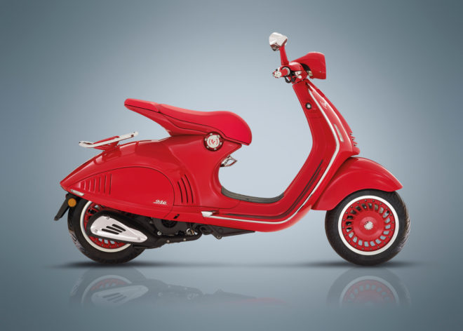 vespa, scooter, eicma, eicma 2016, milan motorcycle show, all-electric scooter, vespa 946, (red), aids prevention in africa, special edition Vespa