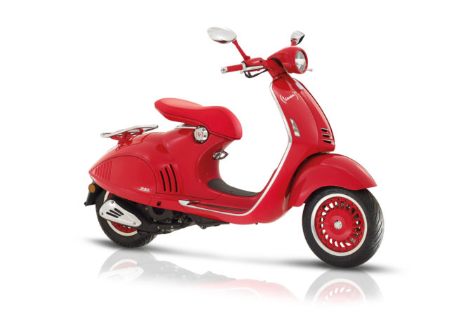 vespa, scooter, eicma, eicma 2016, milan motorcycle show, all-electric scooter, vespa 946, (red), aids prevention in africa, special edition Vespa