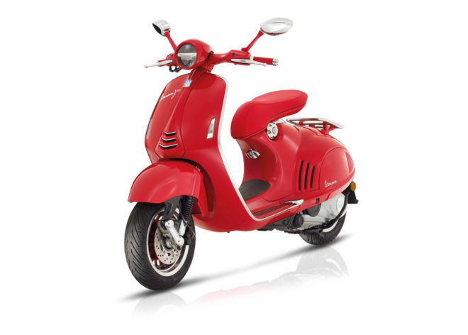 vespa, scooter, eicma, eicma 2016, milan motorcycle show, all-electric scooter, vespa 946, (red), aids prevention in africa, special edition Vespa