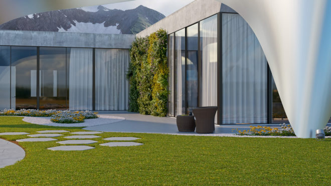 Andrii Rozhko, villa in alps, dubai, united arab emirates, dubai architecture, conceptual design, mountain home, mountain chalet, alpine home, alpine chalet, shade structures