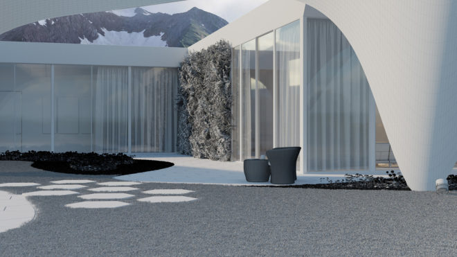 Andrii Rozhko, villa in alps, dubai, united arab emirates, dubai architecture, conceptual design, mountain home, mountain chalet, alpine home, alpine chalet, shade structures