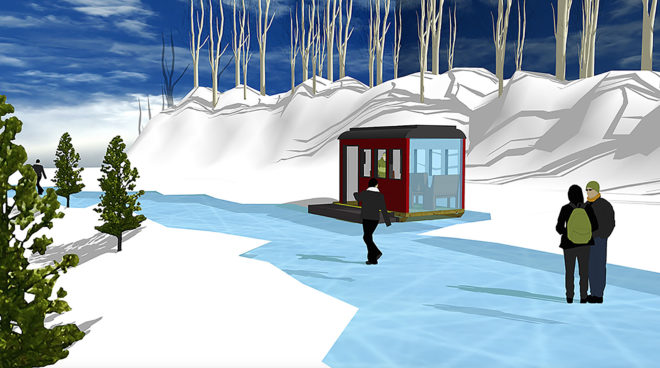 Warming Huts 2017, Warming Huts, hut, huts, hut installation, installation, Winnipeg, Canada, winter, winter weather, On The Rails, On The Rails by Sean Kohli, Nelson McIntyre Collegiate