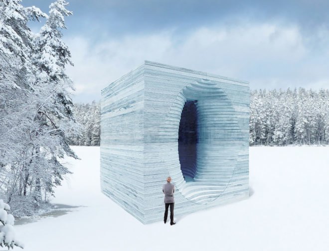 Warming Huts 2017, Warming Huts, hut, huts, hut installation, installation, Winnipeg, Canada, winter, winter weather, Anish Kapoor, Stackhouse by Anish Kapoor, Stackhouse