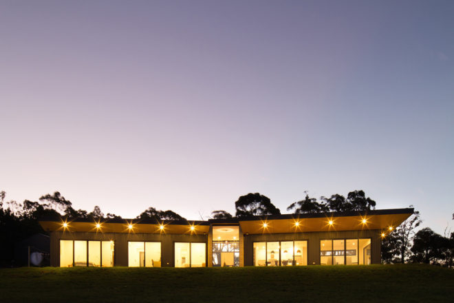modern house in the countryside, modern house in Willow Grove, Willow Grove by Finnis Architects, rammed earth house in Australia, contemporary Australian architecture, modern eco-friendly homes in Australia,