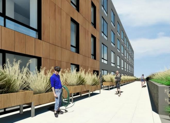 30 Locust Avenue, Doban Architecture, New Rochelle, Monroe College, wood-frame modular construction, wooden constructions nyc, nyc wood dorms, university design, fiber-cement rain screen cladding system