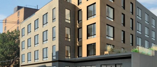 30 Locust Avenue, Doban Architecture, New Rochelle, Monroe College, wood-frame modular construction, wooden constructions nyc, nyc wood dorms, university design, fiber-cement rain screen cladding system