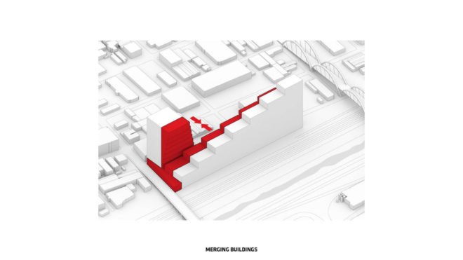 BIG Architects, mixed-use building, 670 Mesquit by BIG, concrete, Los Angeles, flexible spaces, green architecture, mezzanine, Bjarke Ingels, office spaces, retail spaces
