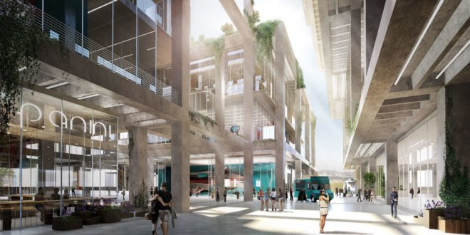 BIG Architects, mixed-use building, 670 Mesquit by BIG, concrete, Los Angeles, flexible spaces, green architecture, mezzanine, Bjarke Ingels, office spaces, retail spaces