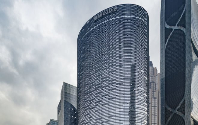 Agile Corporation Headquarters Tower, SOM Architects, green tower, Guangzhou, China, high performance facade, fritted glass, solar gain, energy consumption, green architecture