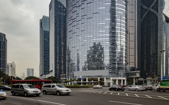 Agile Corporation Headquarters Tower, SOM Architects, green tower, Guangzhou, China, high performance facade, fritted glass, solar gain, energy consumption, green architecture