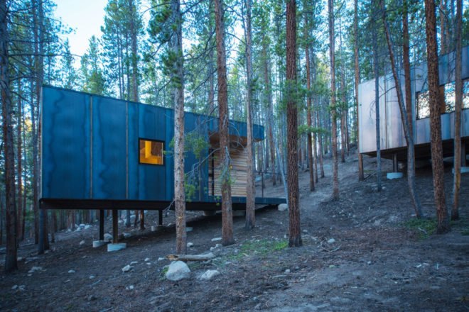 COBS Year-Round Micro Cabins, Colorado Building Workshop, University of Colorado Denver, micro-cabins, Colorado, green cabins, hot rolled steel, low-maintenance building, concrete, green architecture, rainscreens, insulation, plywood