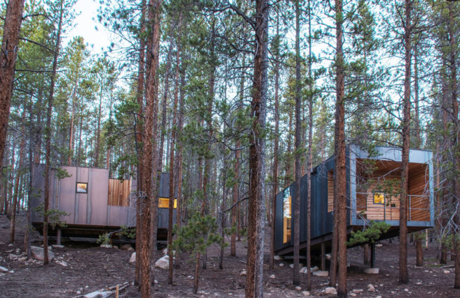 COBS Year-Round Micro Cabins, Colorado Building Workshop, University of Colorado Denver, micro-cabins, Colorado, green cabins, hot rolled steel, low-maintenance building, concrete, green architecture, rainscreens, insulation, plywood