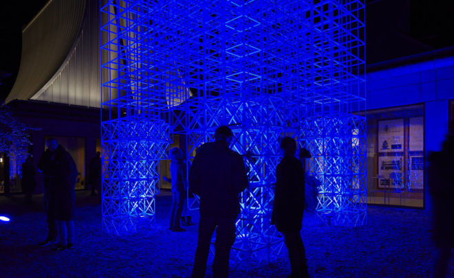Skidmore, Owings and Merrill (SOM), Christmas tree, Utzon Center, temporary sculpture, temporary installation, lattice, courtyard, green architecture, Denmark