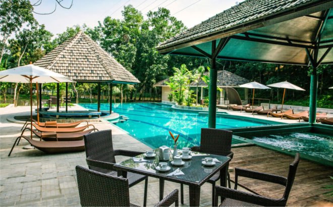 Dusai Resort & Spa, VITTI Sthapati Brindo, green resort, Bangladesh, traditional building techniques, cottage, green architecture, swimming pool, eco-resort