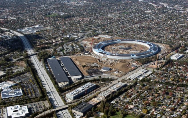 Foster and Partners, Apple's Campus 2, Apple spaceship campus, cupertino, california, apple offices cali, office design, foster's apple building, architecture, urban design, spaceship design, apple office design, drone footage of new apple building, green building, solar energy, net zero design