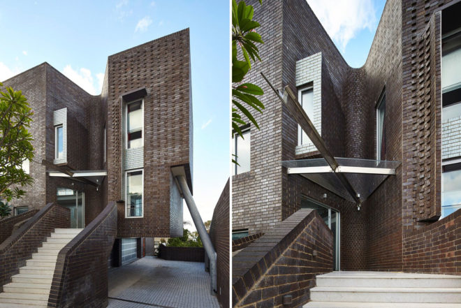Iredale Pedersen Hook, bricked house, Applecross Residence, Perth, Australia, Swan River, filter excessive natural light, glazed bricks, geothermal energy, geothermal chimeney