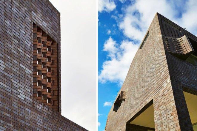 Iredale Pedersen Hook, bricked house, Applecross Residence, Perth, Australia, Swan River, filter excessive natural light, glazed bricks, geothermal energy, geothermal chimeney