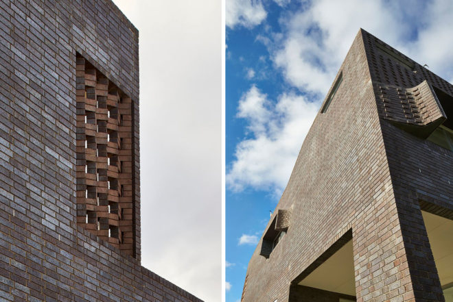 Iredale Pedersen Hook, bricked house, Applecross Residence, Perth, Australia, Swan River, filter excessive natural light, glazed bricks, geothermal energy, geothermal chimeney