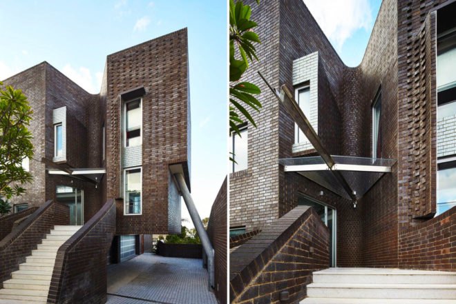 Iredale Pedersen Hook, bricked house, Applecross Residence, Perth, Australia, Swan River, filter excessive natural light, glazed bricks, geothermal energy, geothermal chimeney