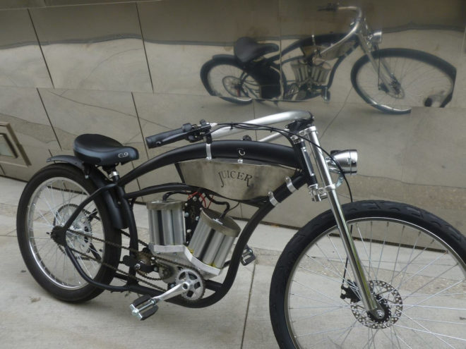 los angeles, juicer, electric bike, electric bikes, electric motorbike, e-bike, e-bikes, green motorcycle, custom bike