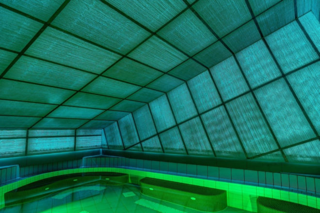 Krieger Architects Engineers, Obermaintherme, Thermal Baths, Light Transmitting Concrete, LUCEM light transmitting concrete , Bad Staffelstein, Bavaria thermal baths, natural stone pools, thermal bath design, urban design, translucent concrete, LED modules