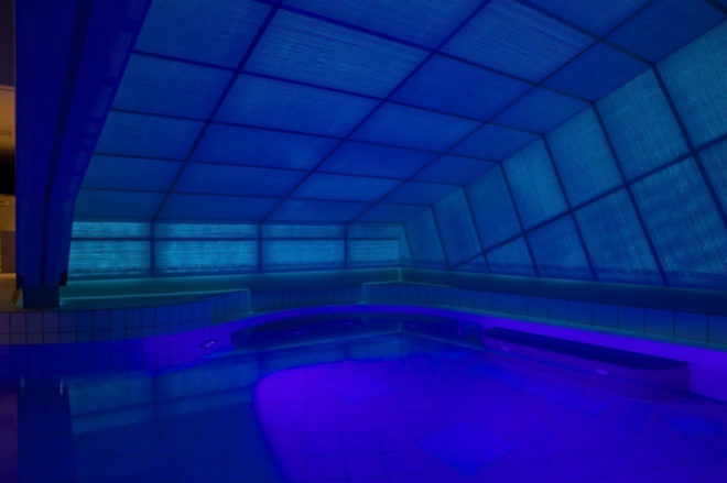 Krieger Architects Engineers, Obermaintherme, Thermal Baths, Light Transmitting Concrete, LUCEM light transmitting concrete , Bad Staffelstein, Bavaria thermal baths, natural stone pools, thermal bath design, urban design, translucent concrete, LED modules