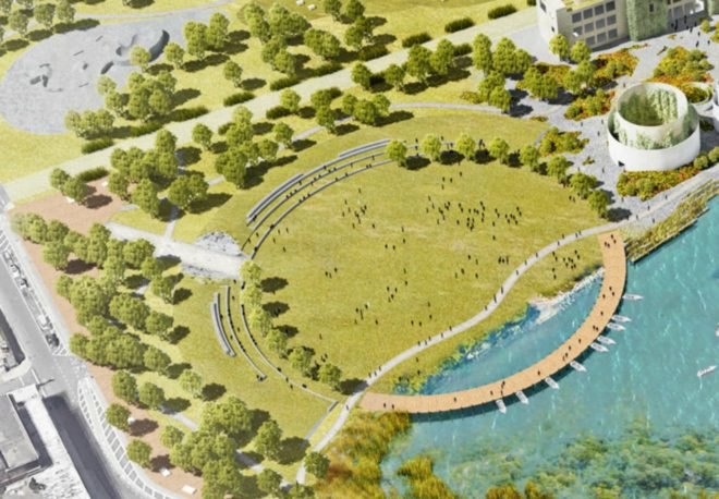 Maker Park, STUDIO V Architecture, Ken Smith Workshop, Bushwick Inlet Park, friends of bushwick inlet park greenpoint park, greenpoint waterfront, brooklyn protests, urban green space, nyc green space, brooklyn green parks, nyc public parks, waterfront parks nyc, protests bushwick inlet park, Williamsburg-Greenpoint rezoning, Zac Waldman, Karen Zabarsky, Stacey Anderson, STUDIO V Architecture, Ken Smith Workshop,