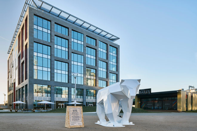 manchester, polar bear, polar bear sculpture, public art, leds, solar powered art, lazerian, new bailey, polo the polar bear