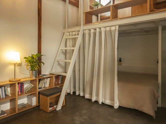OEU-ChaO, tiny homes, tiny home renovation, bejing architecture, tiny home design, home renovation, small home movement, minimalist design, wooden roofs, sloped roof, compact spaces, space saving techniques, minimalist architecture, home renovation