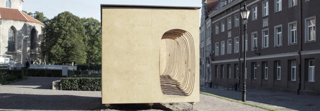 READER shelter in Estonia, READER by Estonian Academy of Arts, READER by Estonian architecture students, Estonian Academy of Arts architecture projects, Estonian Academy of Arts architecture student exhibit, plywood sheet architecture, pine plywood architecture, plywood reading nook