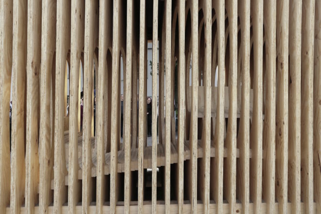 READER shelter in Estonia, READER by Estonian Academy of Arts, READER by Estonian architecture students, Estonian Academy of Arts architecture projects, Estonian Academy of Arts architecture student exhibit, plywood sheet architecture, pine plywood architecture, plywood reading nook