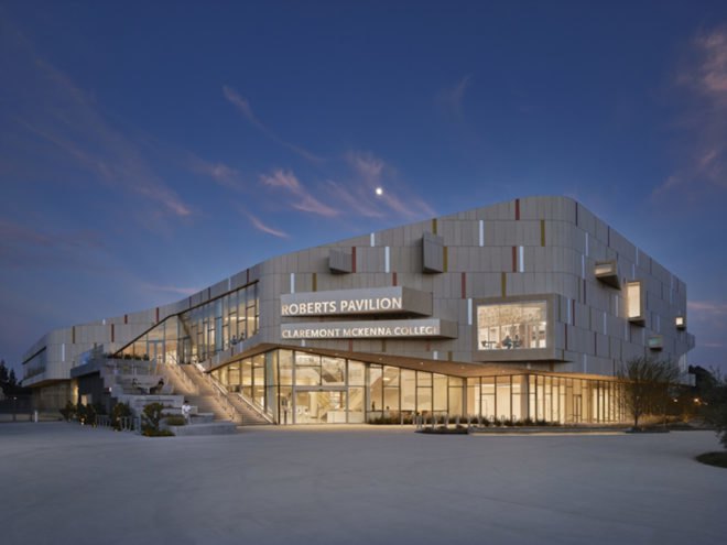 Roberts Pavilion at Claremont McKenna College, sustainable Roberts Pavilion, sustainable gym, eco-friendly gym design, green gym architecture, Roberts Pavilion by John Friedman Alice Kimm Architects, California drought friendly architecture