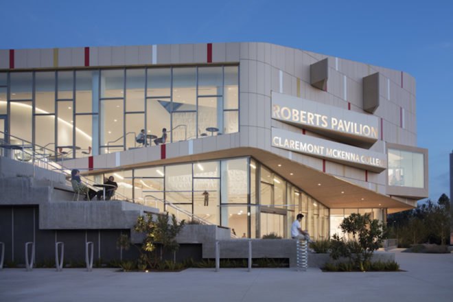 Roberts Pavilion at Claremont McKenna College, sustainable Roberts Pavilion, sustainable gym, eco-friendly gym design, green gym architecture, Roberts Pavilion by John Friedman Alice Kimm Architects, California drought friendly architecture