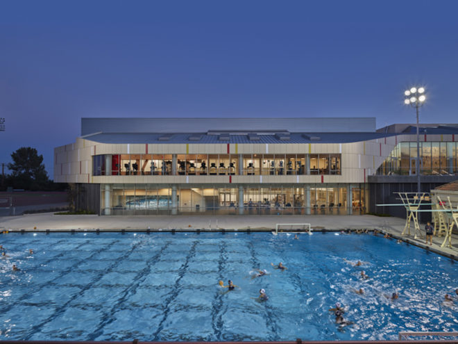 Roberts Pavilion at Claremont McKenna College, sustainable Roberts Pavilion, sustainable gym, eco-friendly gym design, green gym architecture, Roberts Pavilion by John Friedman Alice Kimm Architects, California drought friendly architecture