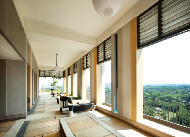 skyville, singapore architecture, woha, patrick bingham-hall, passive design, prefabricated design, solar roof, community living, passive housing, communal space, solar powered housing