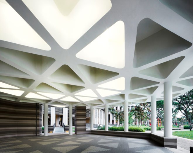 skyville, singapore architecture, woha, patrick bingham-hall, passive design, prefabricated design, solar roof, community living, passive housing, communal space, solar powered housing
